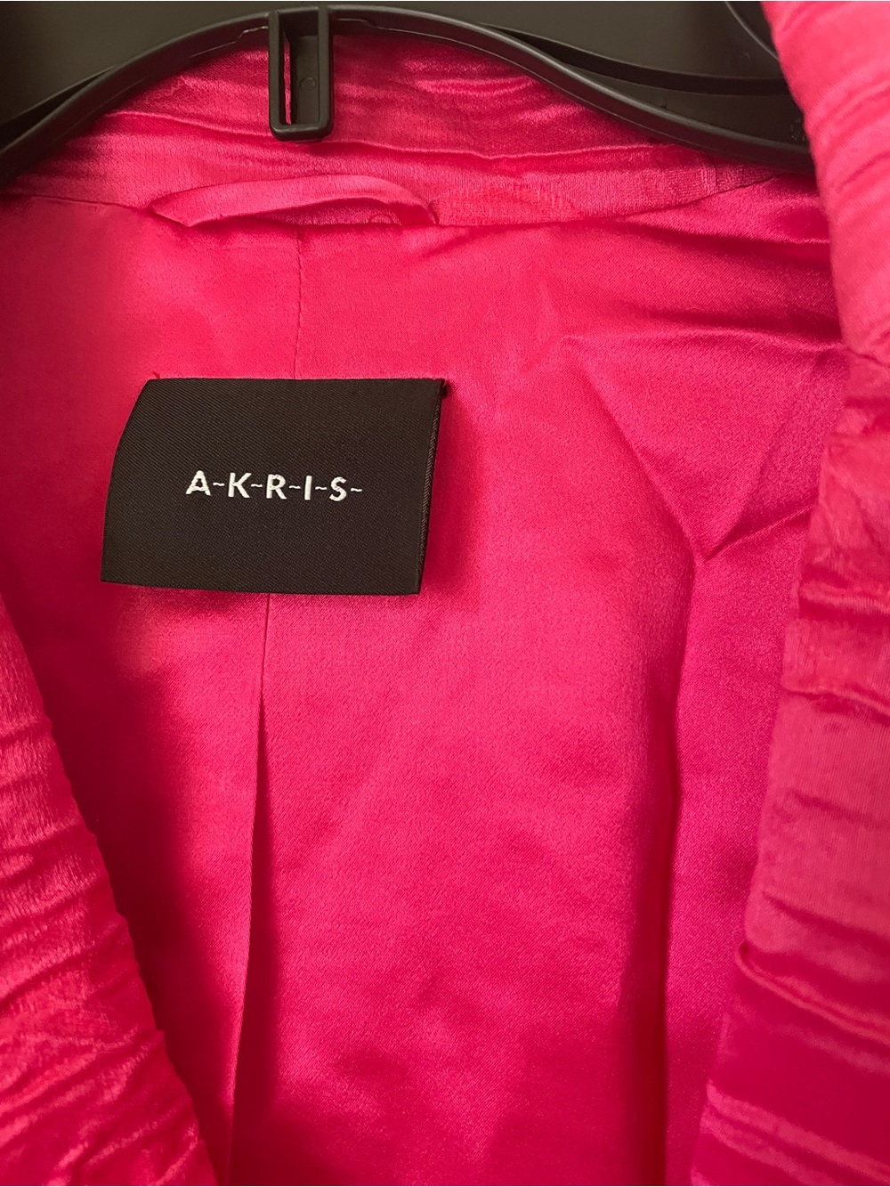Akris Hot Pink Ruched Two-Button Blazer - Picture 5 of 9